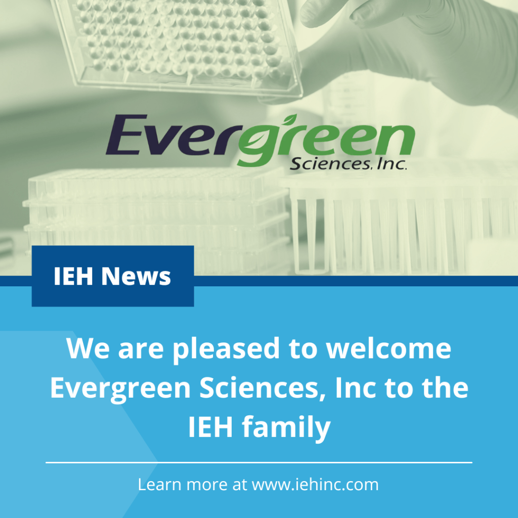 Poster for IEH news welcoming Evergreen.