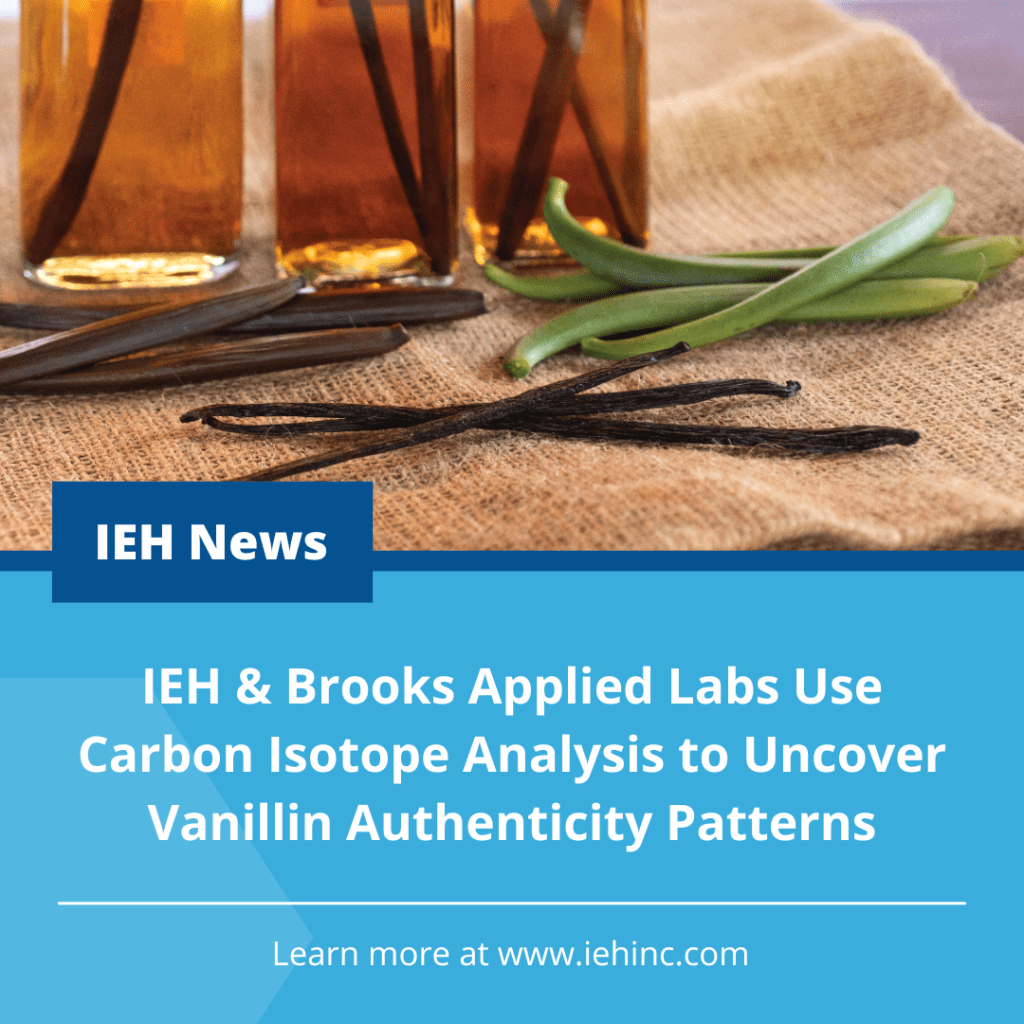 IEH News presenting Carbon Isotope Analysis for Vanillin Authenticity.