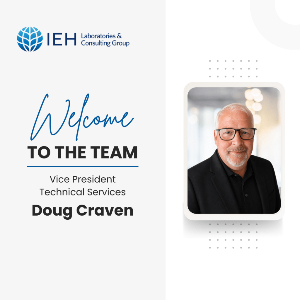 Professional headshot of Doug Carven with banner of Welcome to the TEAM IEH Consulting Group.