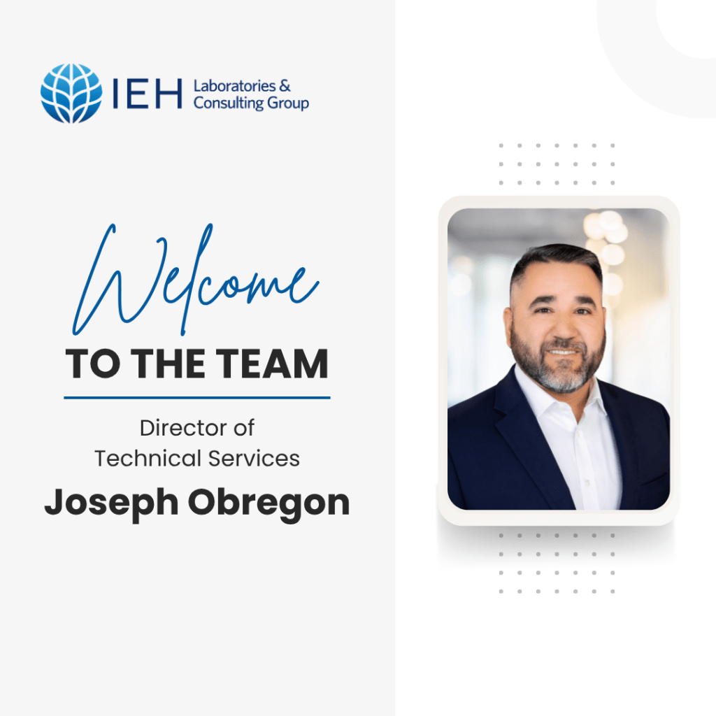 Banner showing a Welcome to the Team for IEH Welcomes Joseph Obregon.
