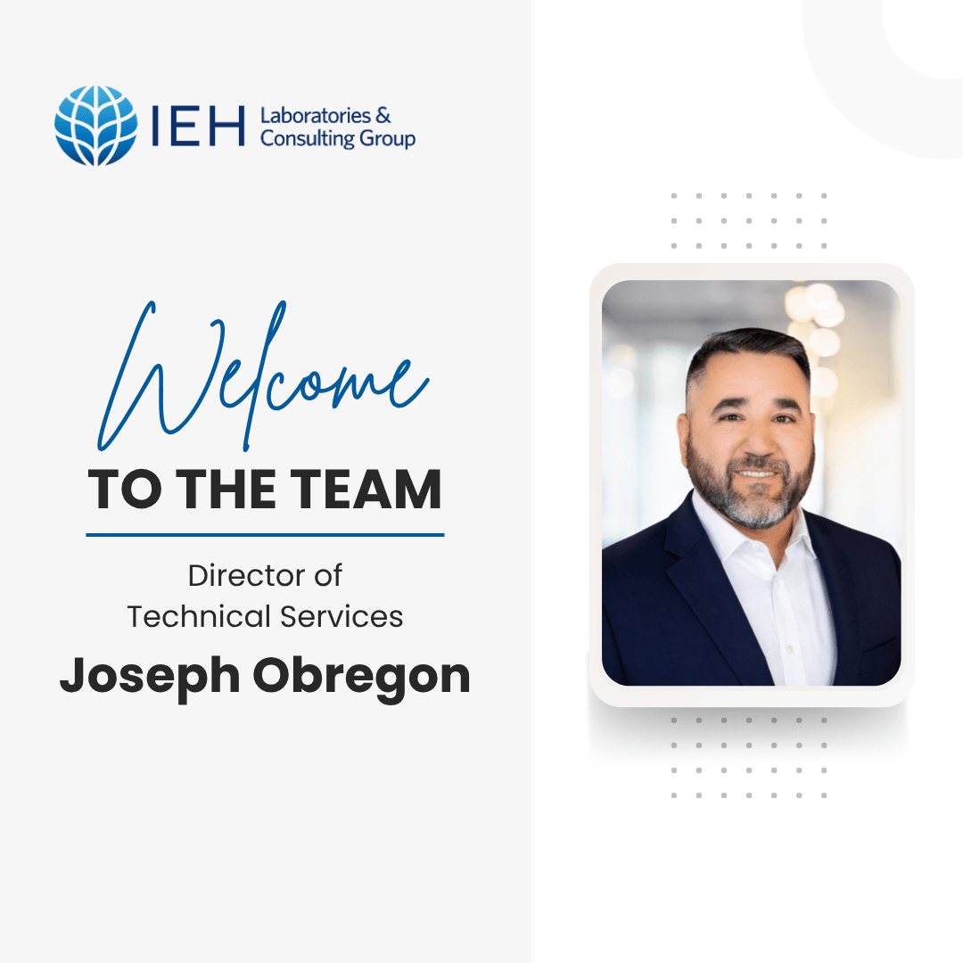 Banner showing a Welcome to the Team for IEH Welcomes Joseph Obregon.