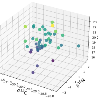 3D rendering showing light isotopes.